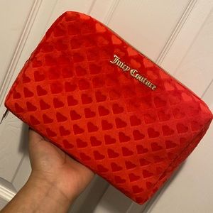 Juicy Couture - Plush Red Hearts Cosmetic Bag NEW w Tags